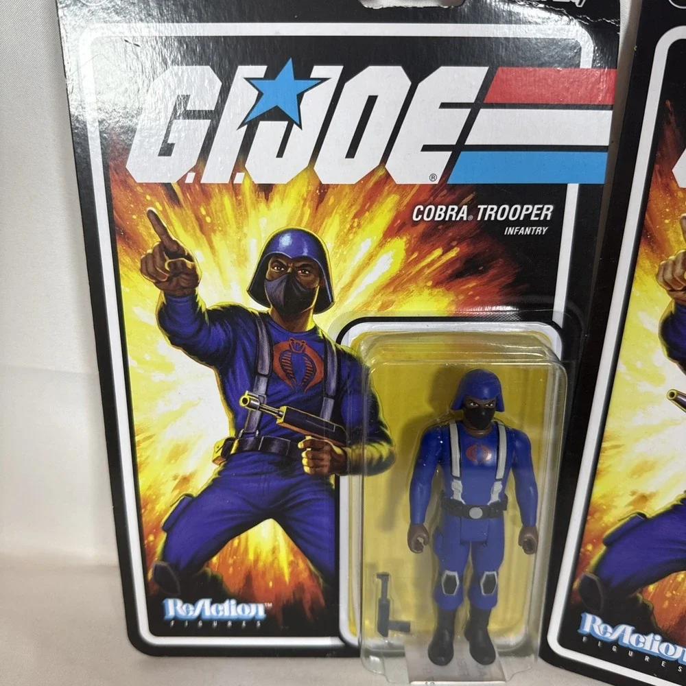 Super7 G.I. Joe Cobra Trooper Infantry 3.75 Inch ReAction Figure 2 Pack Blue